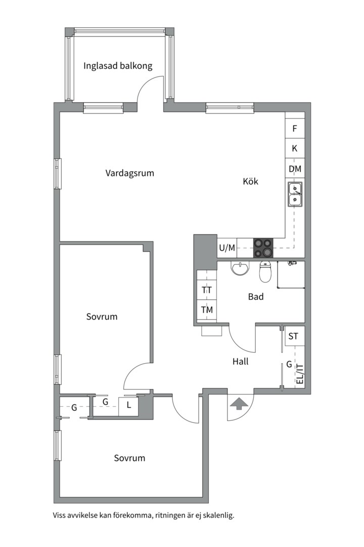 Planlösning från Gimogatan 13E, Såld i Luthagen, Uppsala