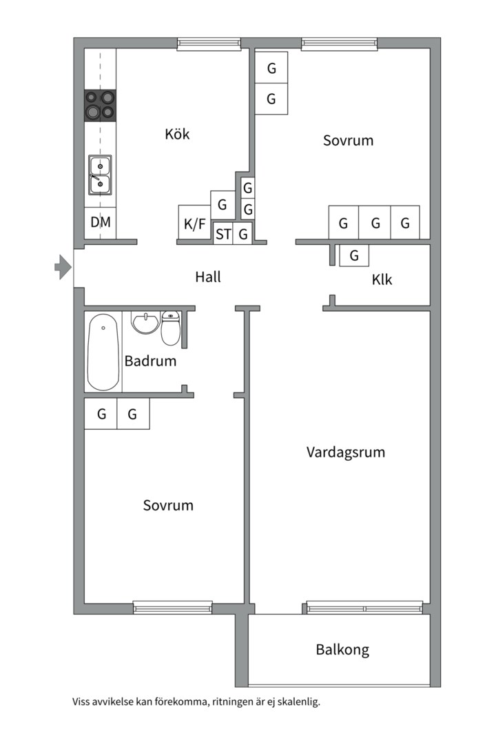 Planlösning från Höjdvägen 5C, 1 tr, Såld i Eknäs, Nacka