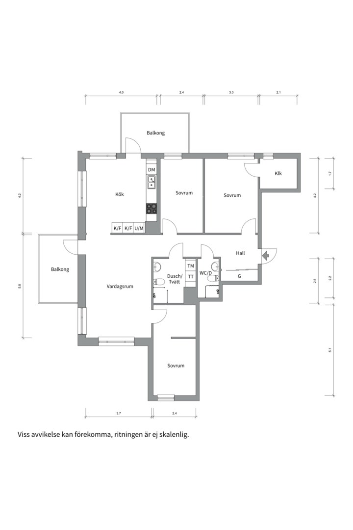Planlösning från Gimogatan 2A, Såld i Luthagen, Uppsala