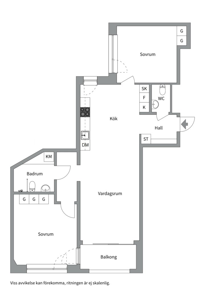 Planlösning från Orgelgatan 9, Såld i Kapellgärdet, Uppsala