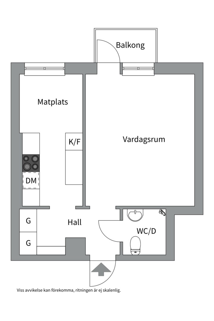 Planlösning från Ringgatan 22 A, Såld i Luthagen, Uppsala