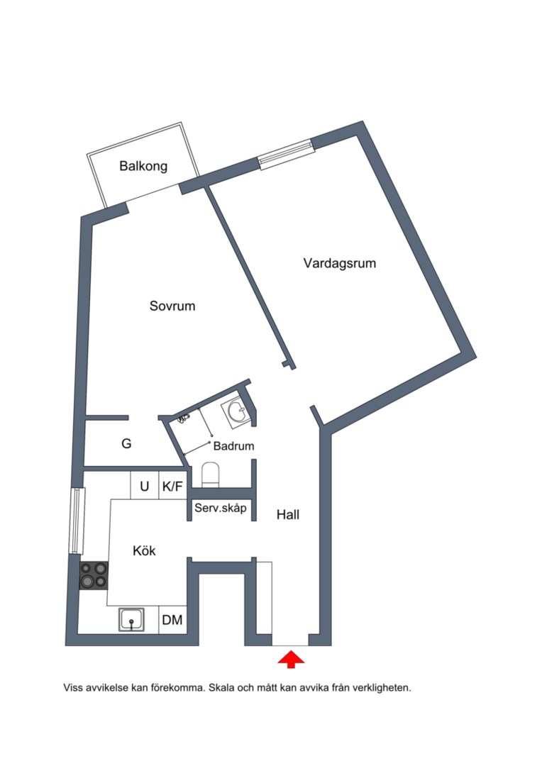 Planlösning från Tre liljor 5B, Såld i Vasastan, Stockholm