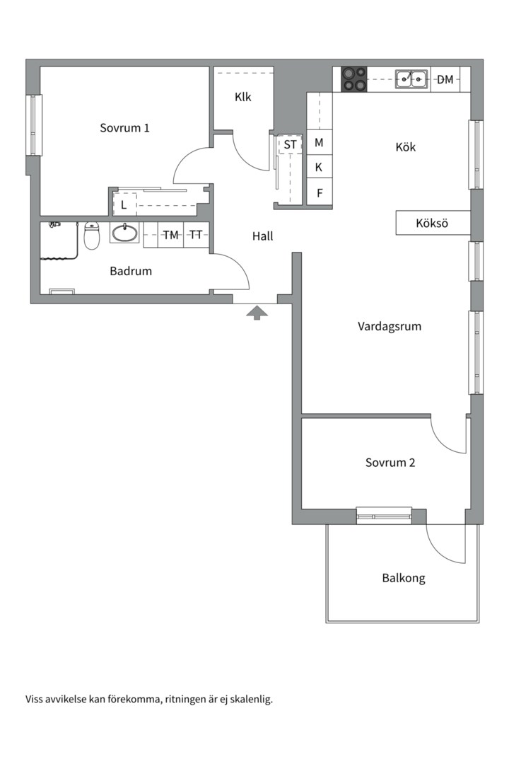 Planlösning från Viragatan 3, Såld i Kungsängen, Uppsala