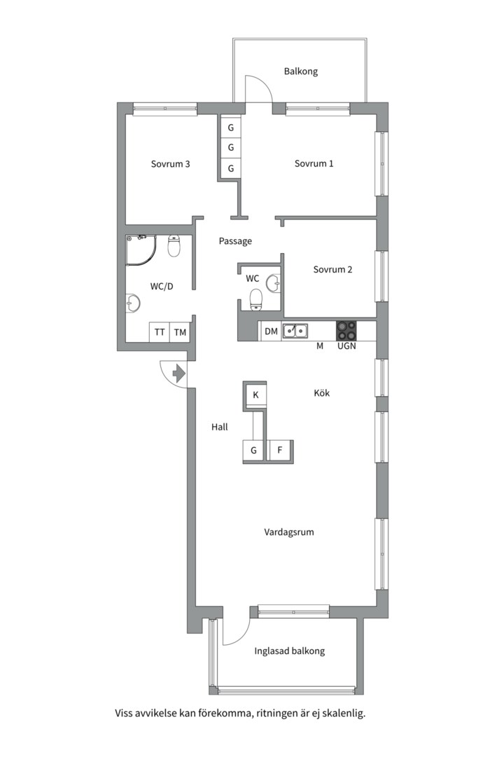 Planlösning från Meteorvägen 32, Såld i Fullerö, Uppsala