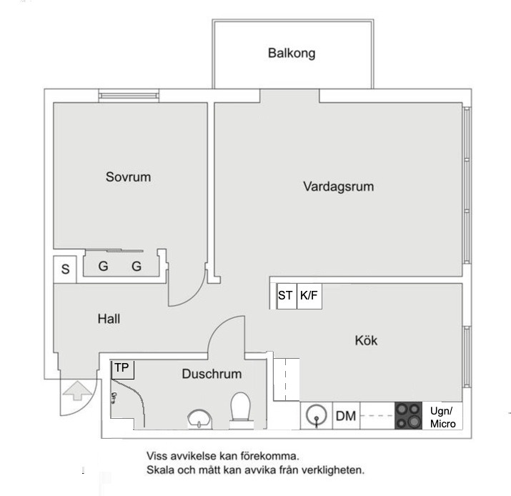 Planlösning från Edinsvägen 12, Såld i Ektorp, Nacka