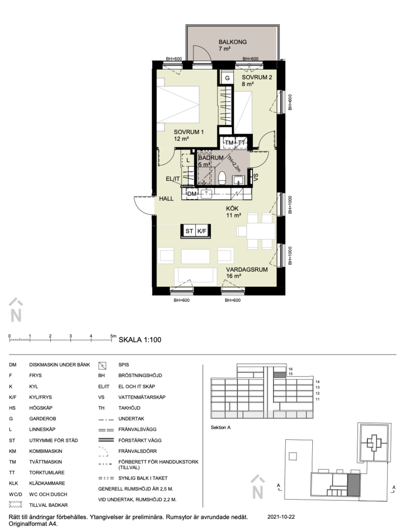 Planlösning från Tändkulevägen 27, Såld i Nacka Strand, Nacka