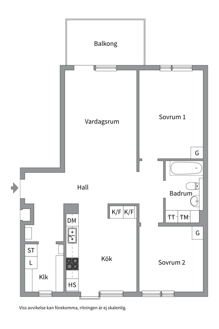 Planlösning från Ringgatan 4B, Såld i Luthagen, Uppsala