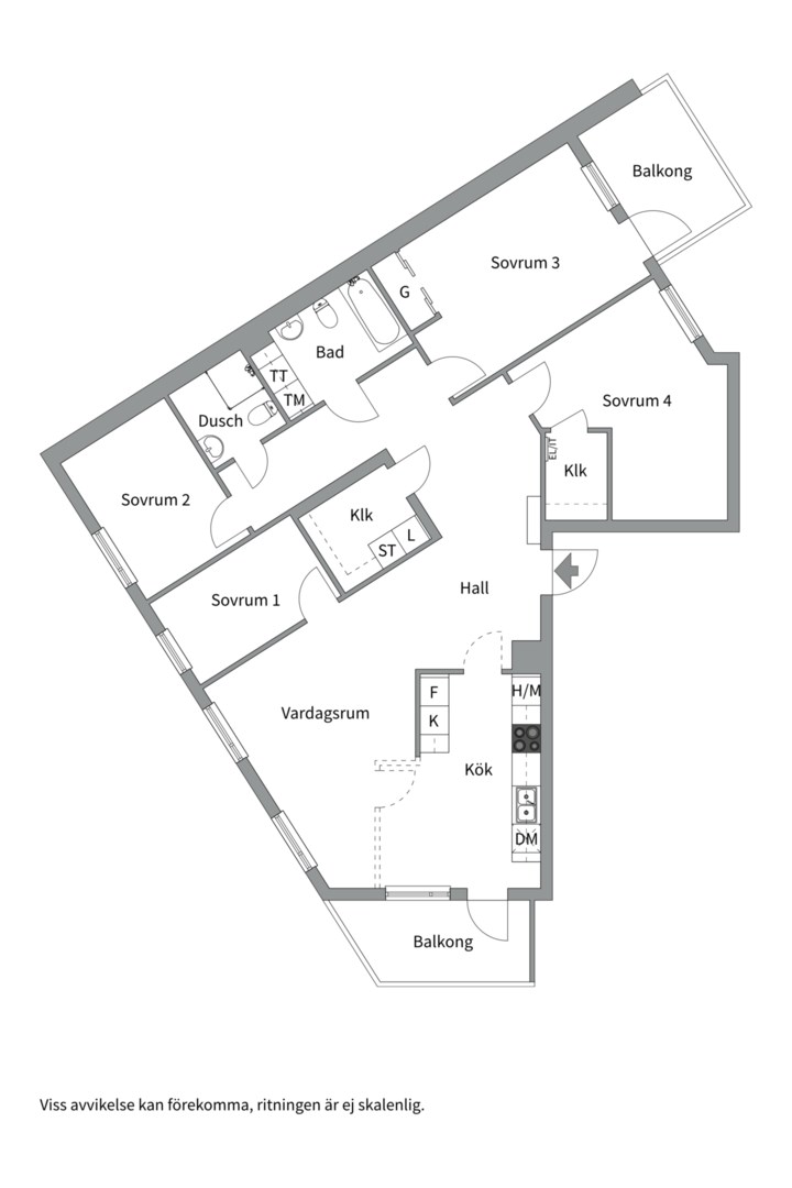 Planlösning från Gimogatan 13B, Såld i Luthagen, Uppsala