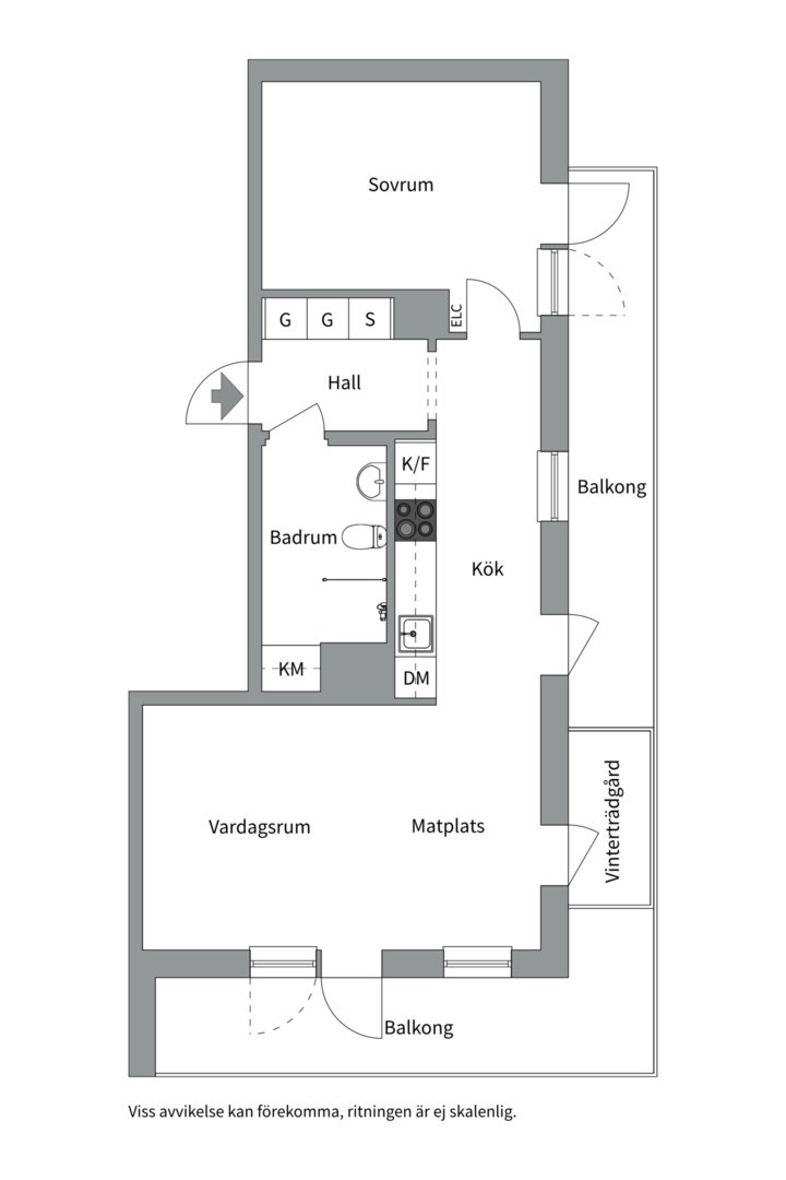 Planlösning från Tollareslingan 5, 3 tr, Såld i Tollare, Nacka