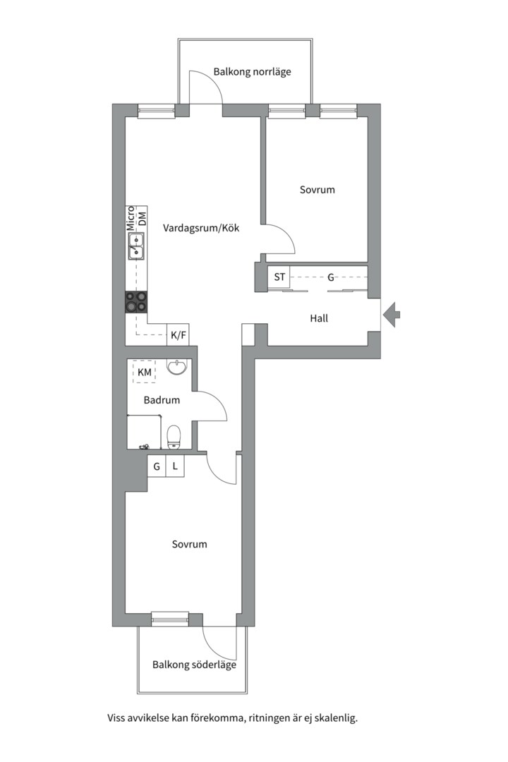 Planlösning från Wilhelm Kåges gata 106, Såld i Porslinskvarteren, Värmdö