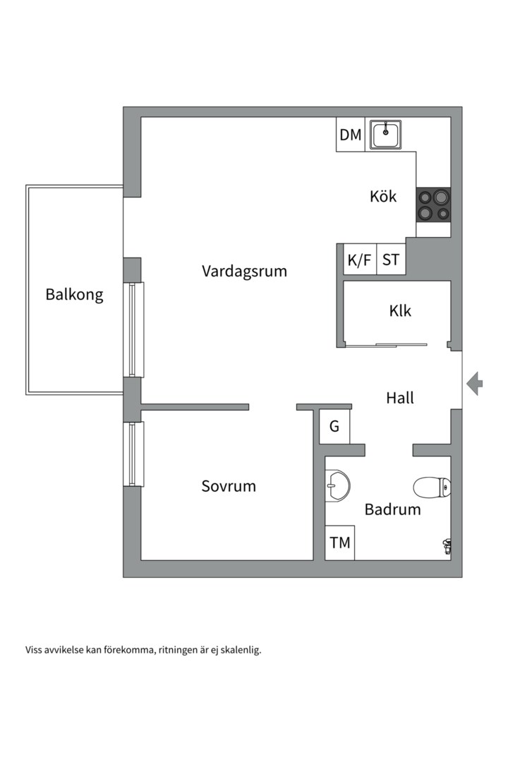Planlösning från Sjöviksbacken 18, Såld i Liljeholmen, Stockholm
