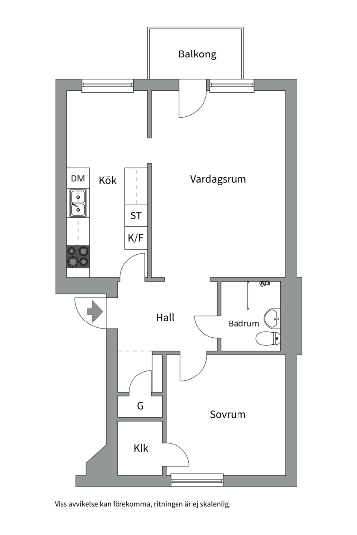 Planlösning från Prästgårdsgatan 8A, Såld i Stabby, Uppsala