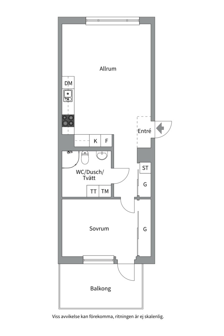 Planlösning från Kungsgatan 93C, Kommande i Kungsängen, Uppsala