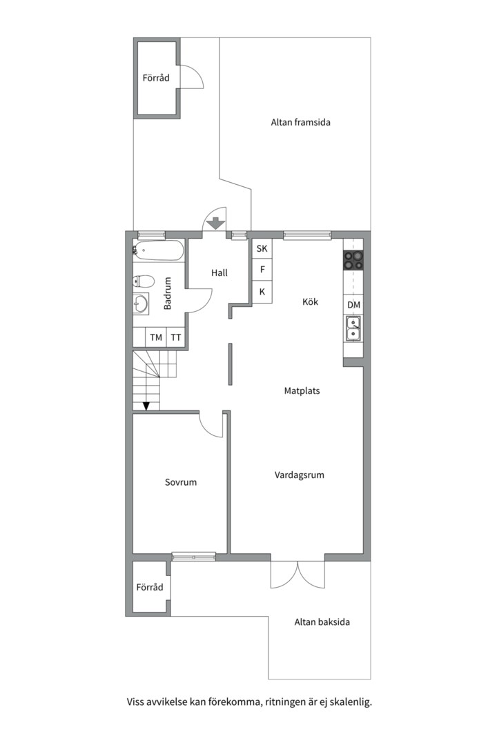 Planlösning från Norrholmsvägen 59, Såld i Östra Orminge, Nacka