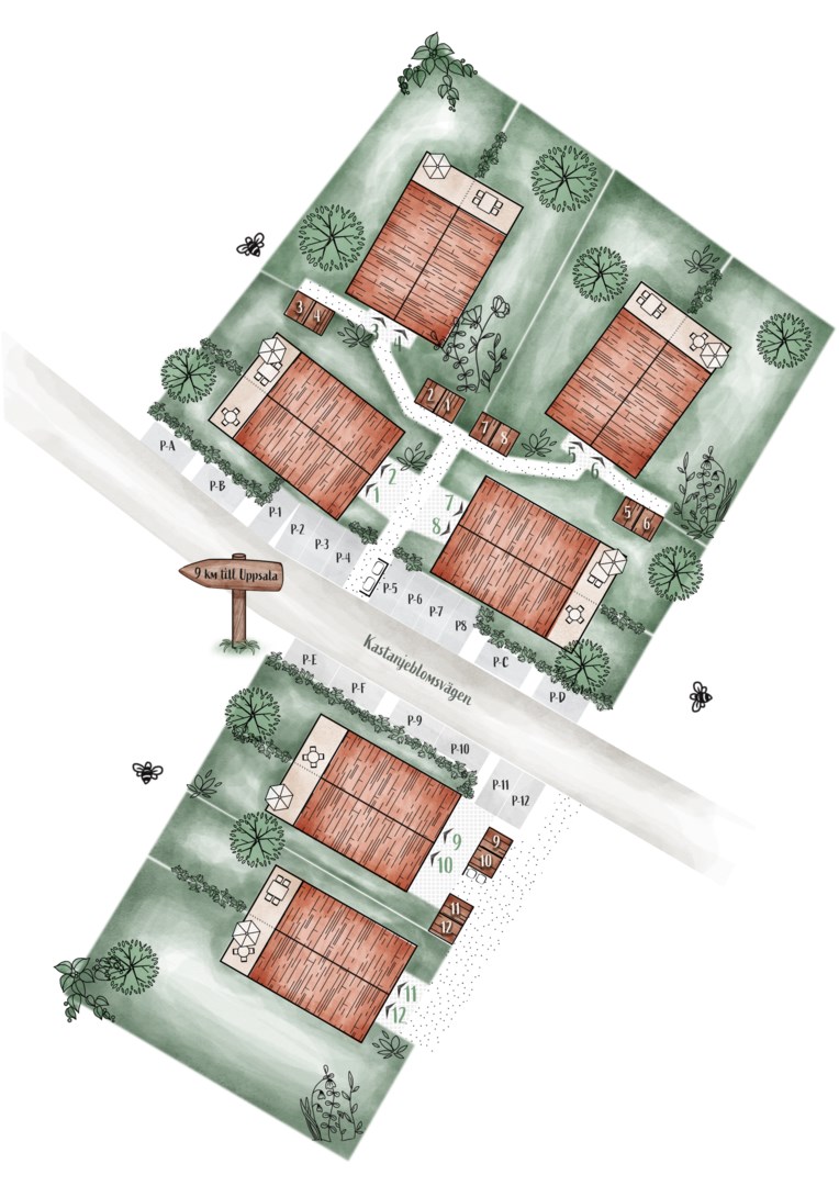 Bostadsbild från Kastanjeblomsvägen 36B, Såld i Skölsta, Uppsala