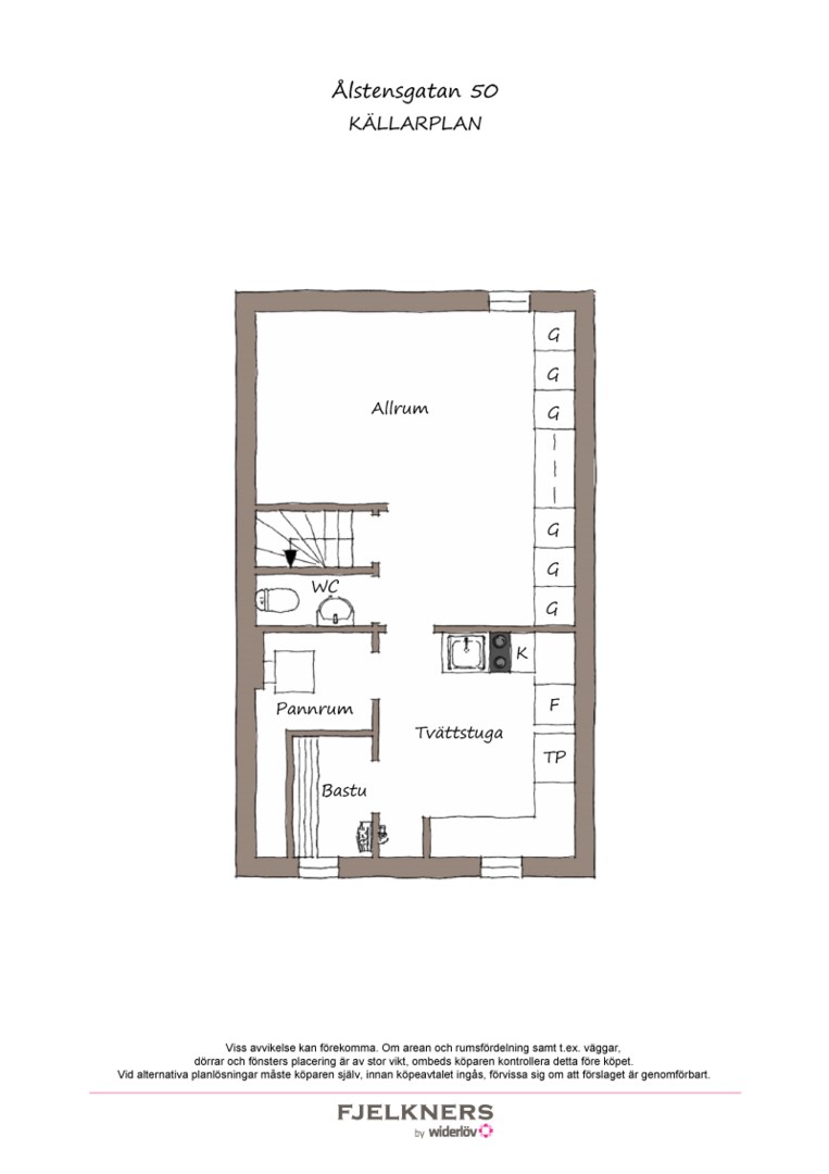 Planlösning från Ålstensgatan 50, Såld i Bromma - Ålsten, Stockholm