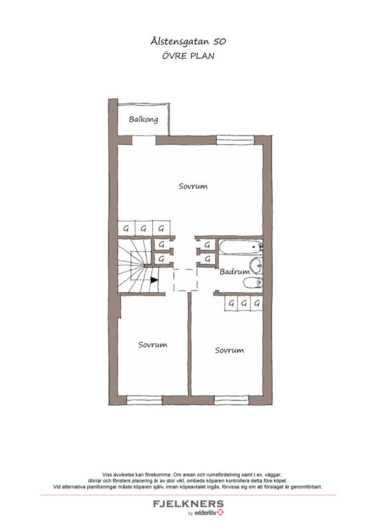Planlösning från Ålstensgatan 50, Såld i Bromma - Ålsten, Stockholm