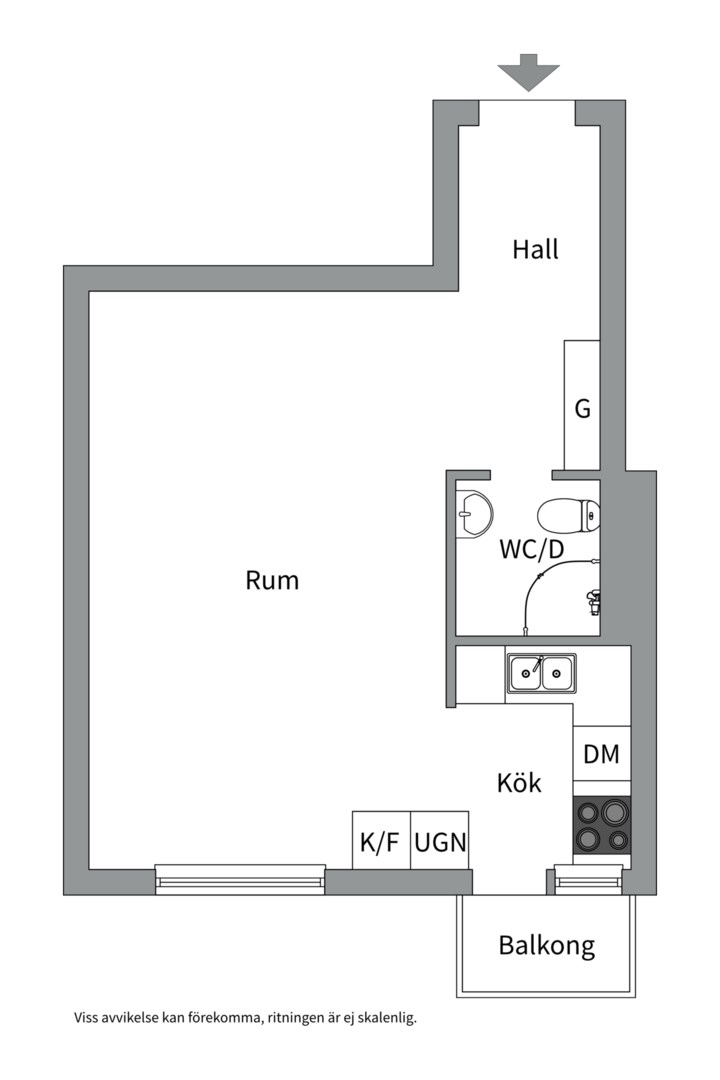 Planlösning från Luthagsesplanaden 28B, Såld i Luthagen, Uppsala