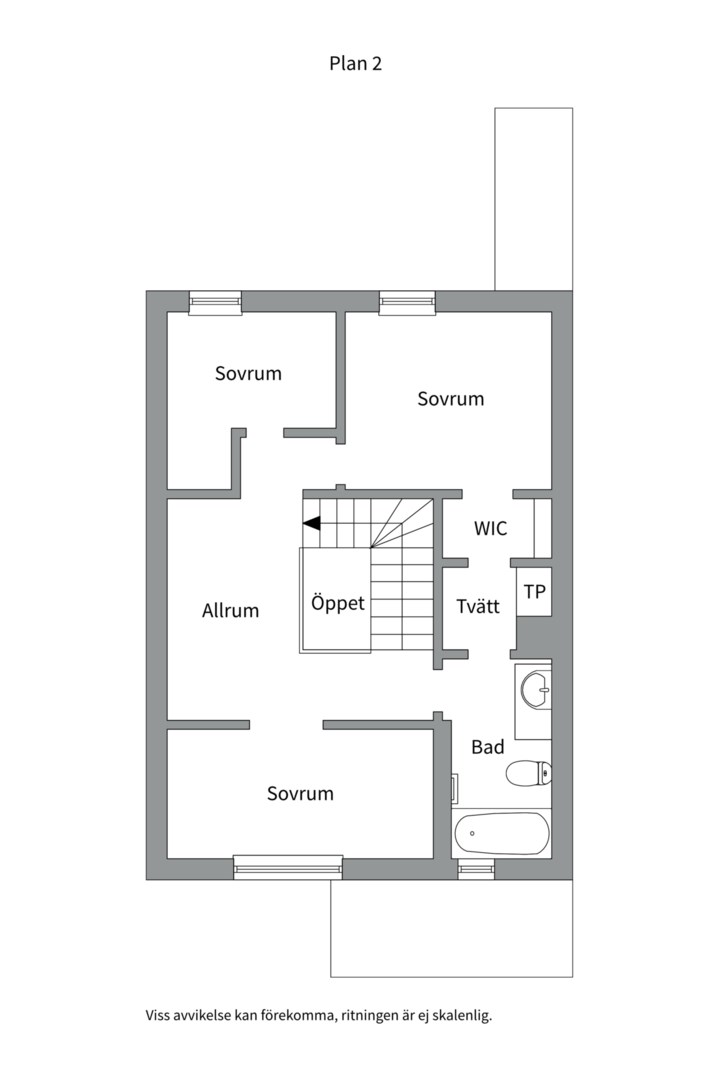 Planlösning från Vikvägen 26, Såld i Vårdsätra, Uppsala