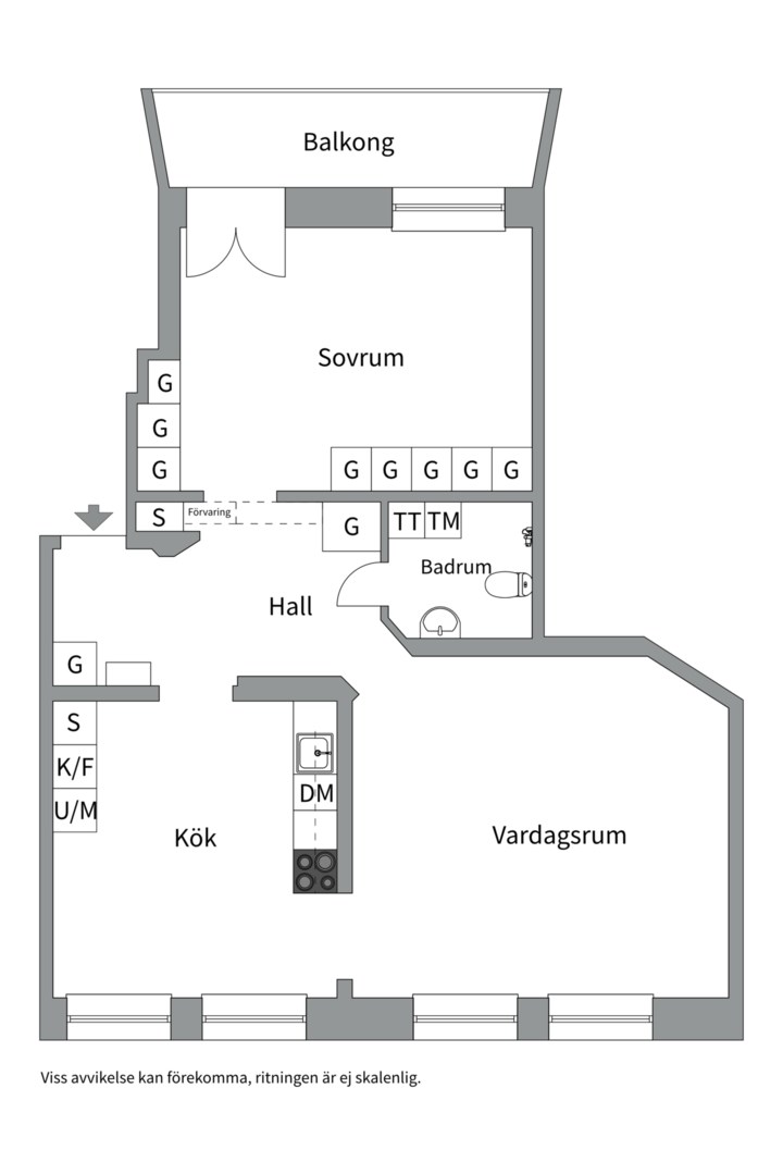 Planlösning från Fleminggatan 95, Kommande i Kungsholmen - Fridhemsplan, Stockholm