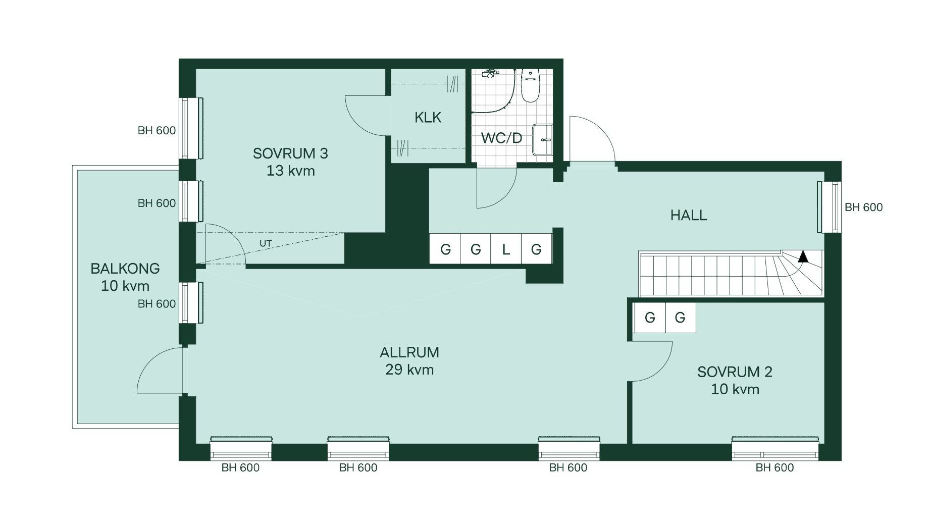 Planlösning från Skeppsmäklargatan 49, 8/8 tr, Såld i Hammarby Sjöstad, Stockholm