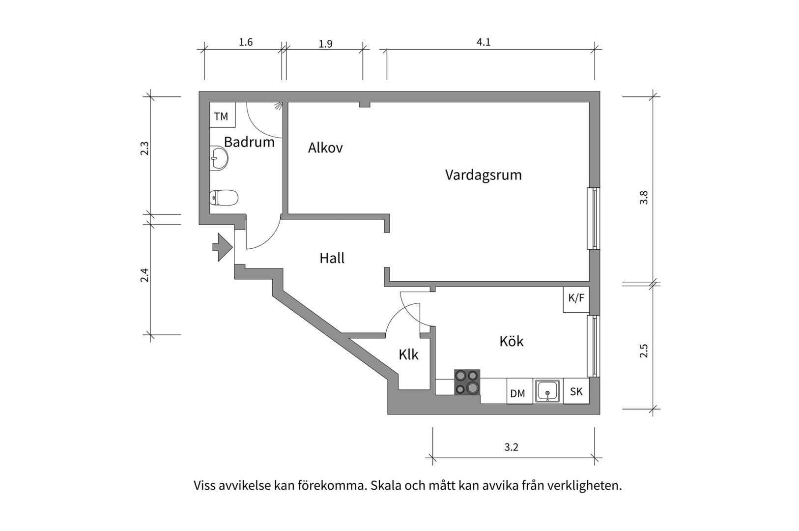 Planlösning från Atlasgatan 13, Såld i Vasastan - Atlas, Stockholm