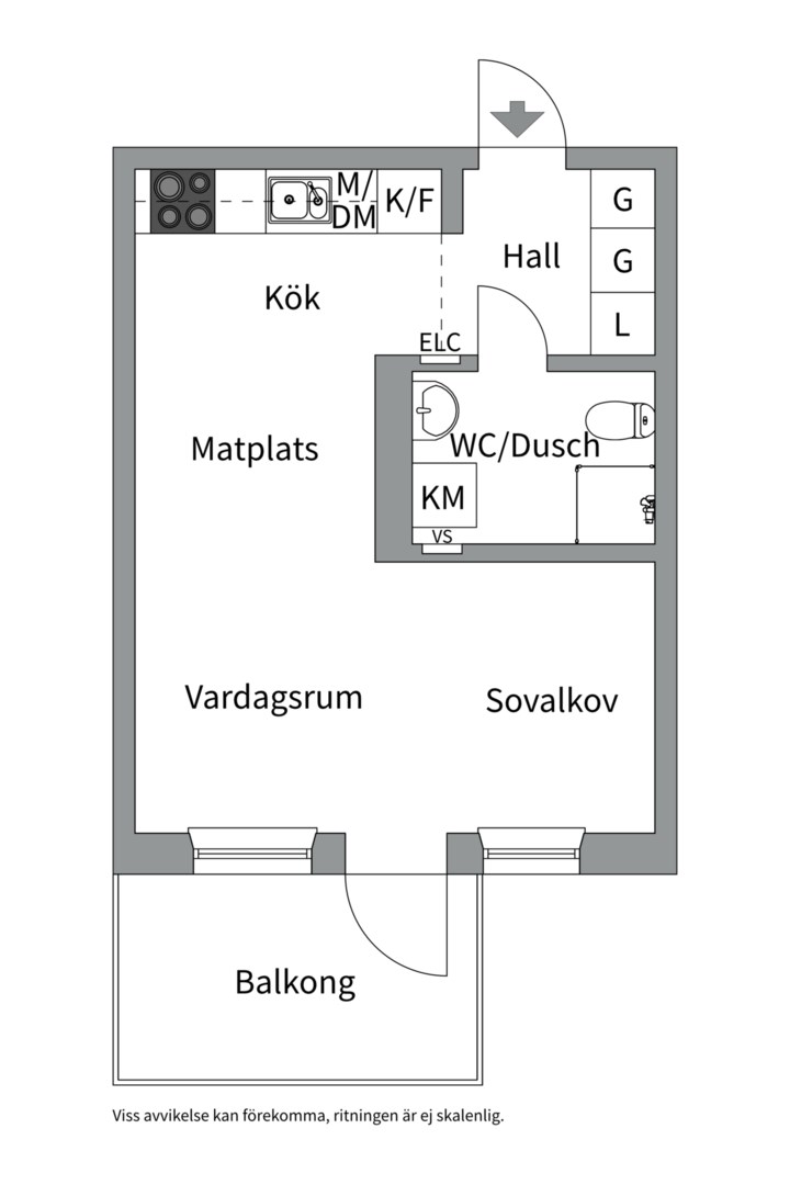 Planlösning från Råbyvägen 57A, Såld i Gränby, Uppsala
