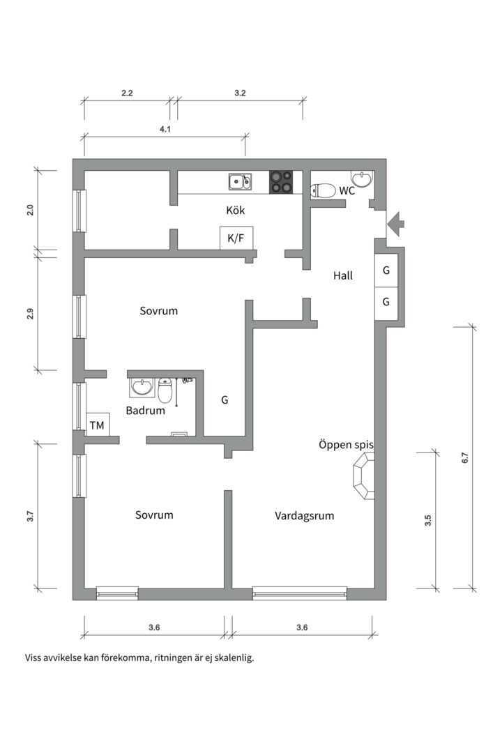 Planlösning från Storskärsgatan 5, Såld i Östermalm - Nedre Gärdet, Stockholm