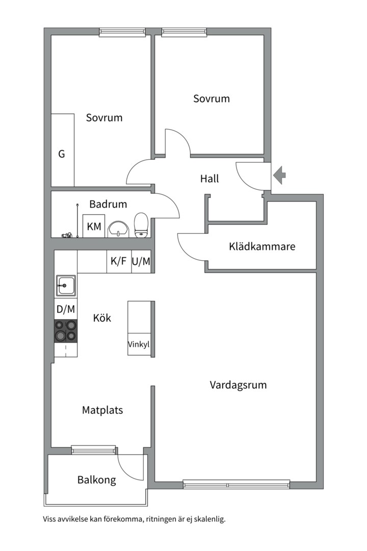 Planlösning från Ekuddsvägen 7, 2 tr, Såld i Ekudden, Nacka