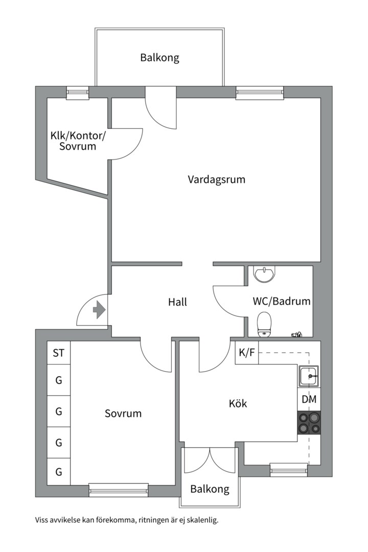 Planlösning från Finnbergsvägen 46, 2tr, Såld i Finnberget, Nacka