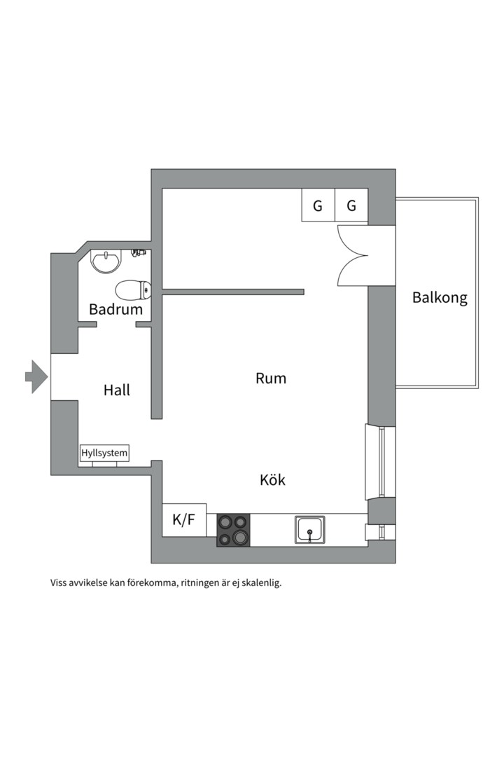 Planlösning från Fridhemsgatan 64A, Såld i Kungsholmen, Stockholm