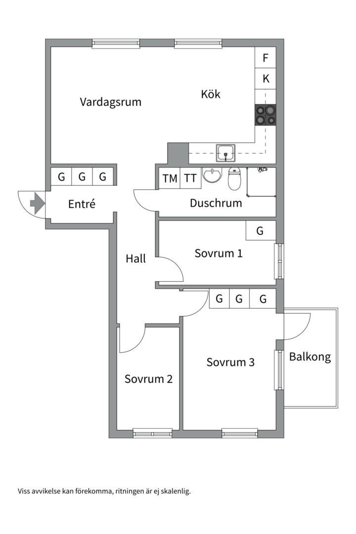 Planlösning från Råbyvägen 57H, Såld i Gränby, Uppsala