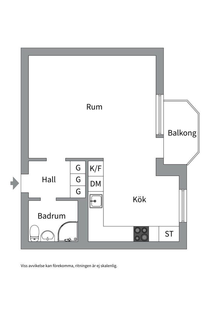Planlösning från Alphyddevägen 23, 6 tr, Såld i , Nacka