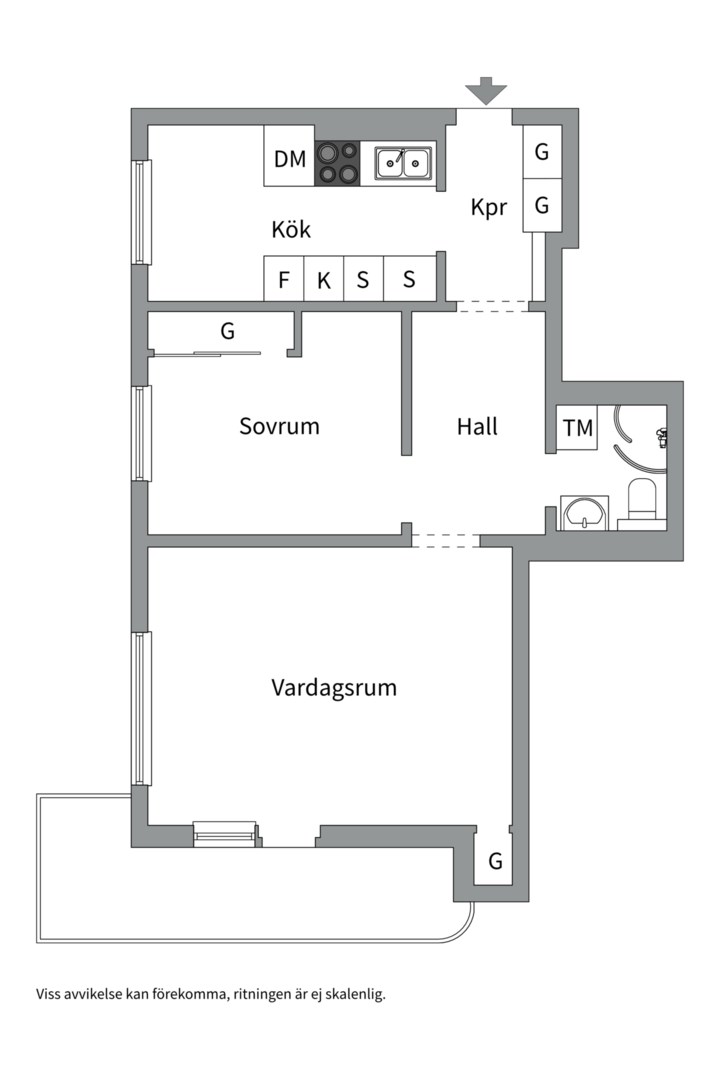 Planlösning från Odensgatan 4B, Såld i Främre Luthagen, Uppsala