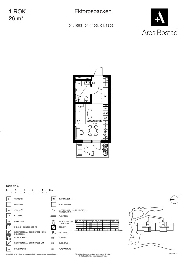 Planlösning från Östra Gräsvägen 5, 1 tr, Såld i Skuru, Nacka