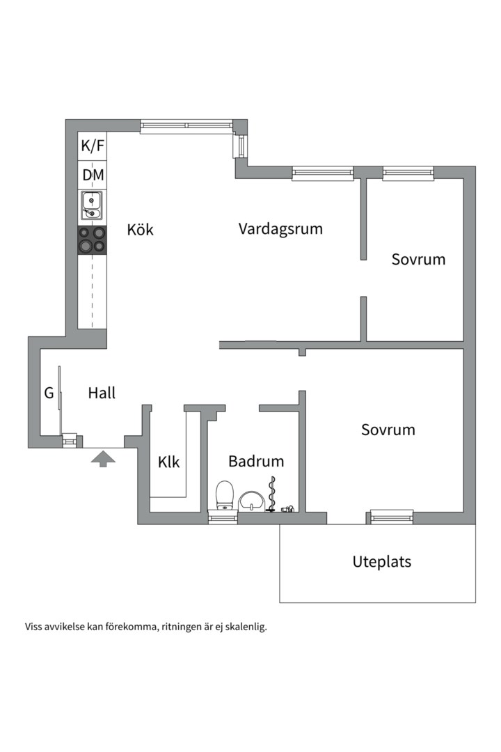 Planlösning från Västgötaresan 97B, Såld i Sävja, Uppsala