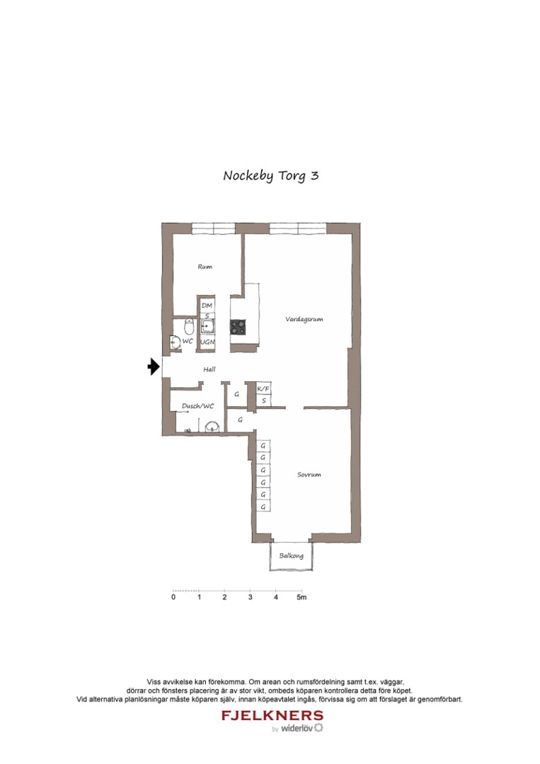 Planlösning från Nockeby torg 3, Såld i Bromma - Nockeby, Stockholm