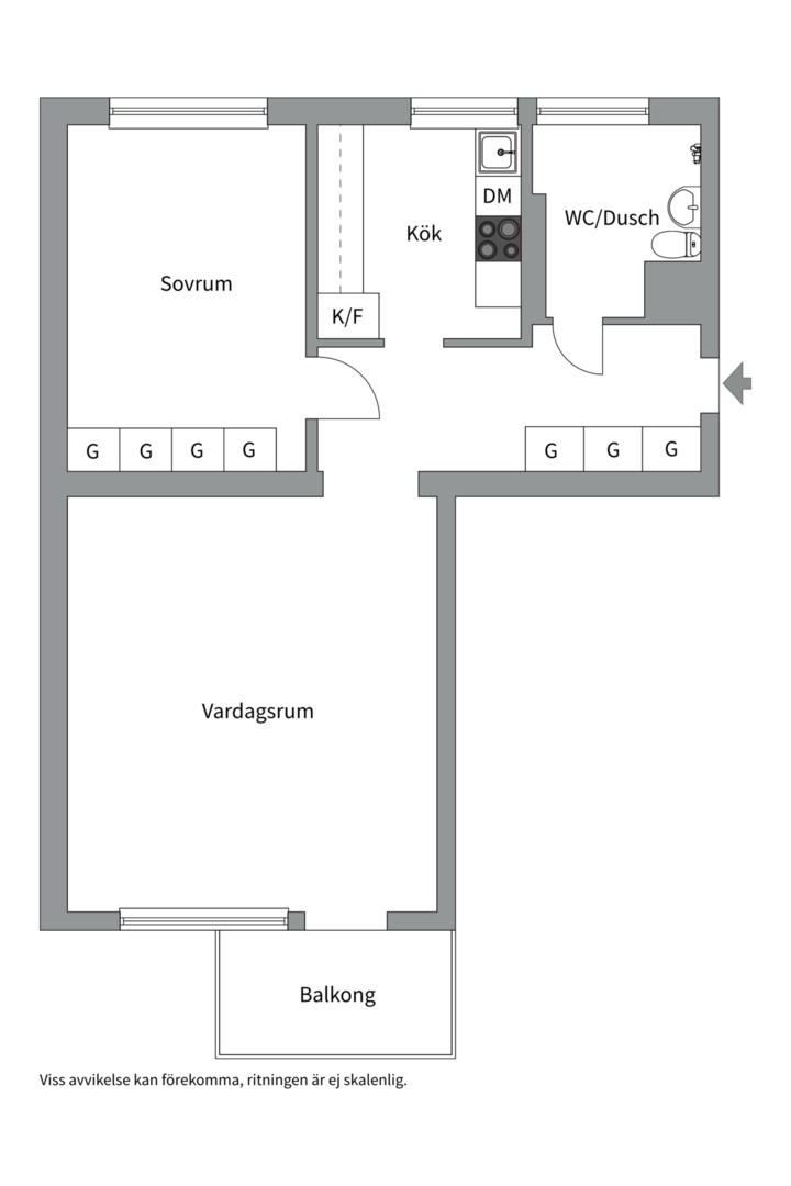Planlösning från Geijersgatan 38B, Såld i Luthagen, Uppsala