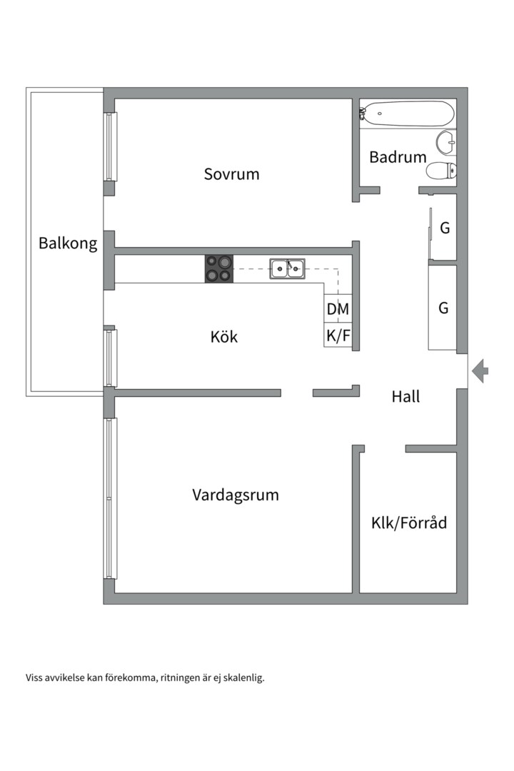 Planlösning från Ekuddsvägen 19, Såld i Ekudden, Nacka