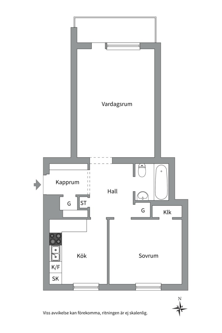Planlösning från Geijersgatan 23 A, Såld i Luthagen, Uppsala