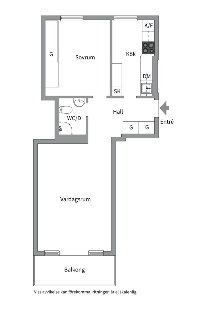 Planlösning från Salagatan 15C, Såld i Höganäs, Uppsala