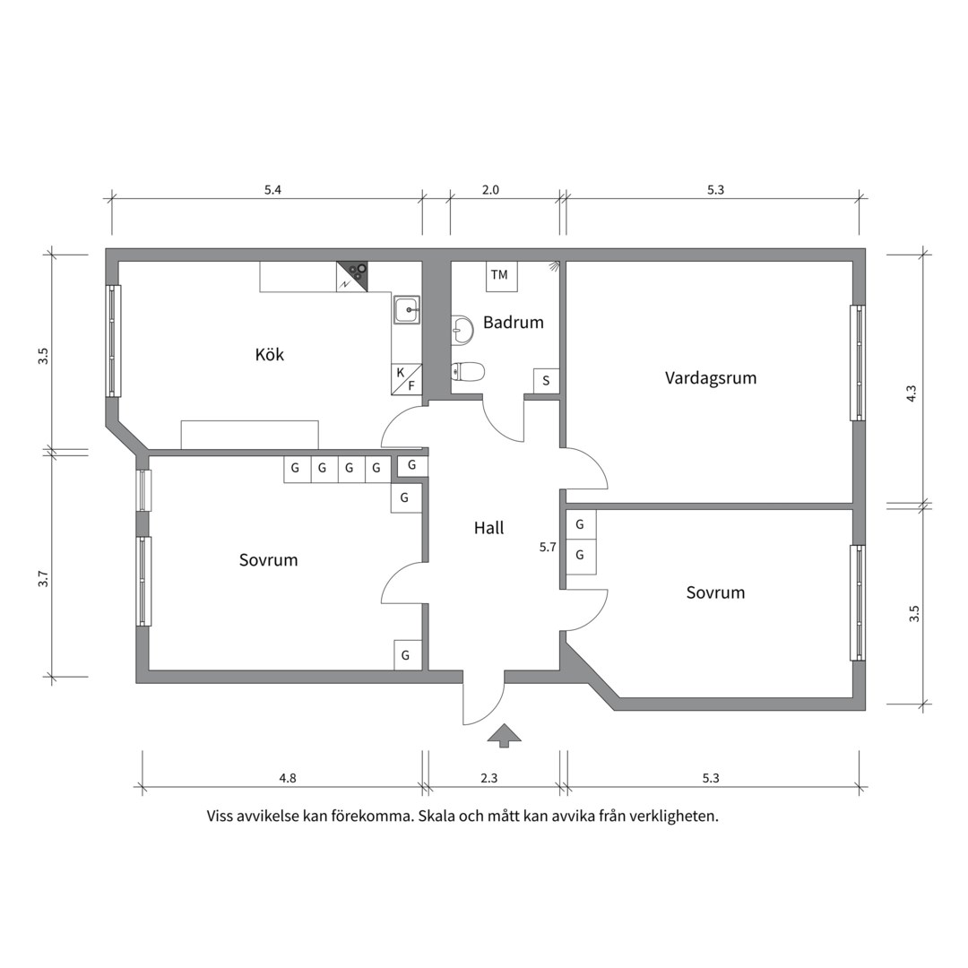 Planlösning från Sankt Eriksgatan 19, 5tr, Såld i Kungsholmen - Nedre Kungsholmen, Stockholm
