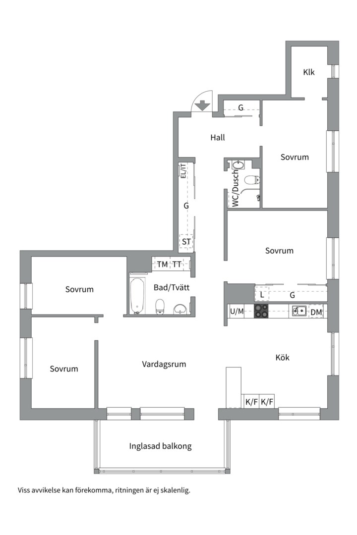Planlösning från Otto Myrbergs väg 2C, Såld i Rickomberga, Uppsala