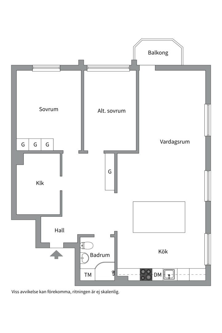 Planlösning från Finntorpsvägen 8, 3 tr, Såld i Finntorp, Nacka