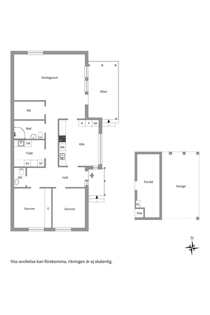 Planlösning från Ramsjövägen 170, Såld i Björklinge, Uppsala