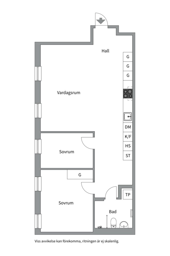 Planlösning från Tre Kronors väg 39, Såld i , Nacka