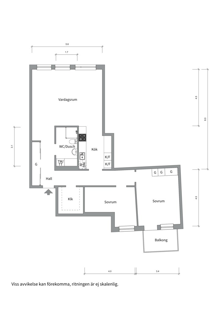 Planlösning från Råbyvägen 53F, Såld i Gränby, Uppsala