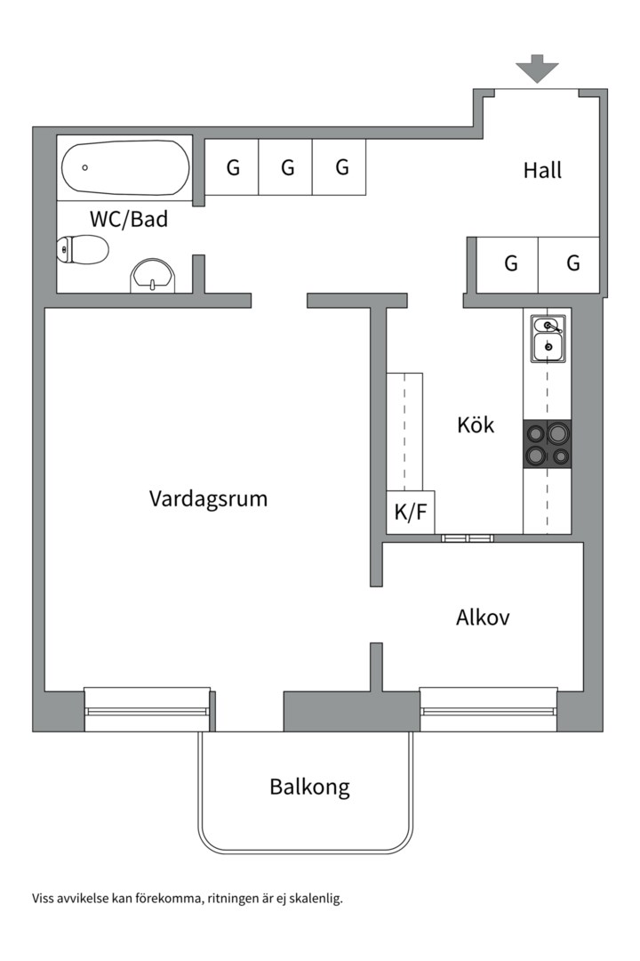 Planlösning från Fålhagsleden 2A, Såld i Fålhagen, Uppsala
