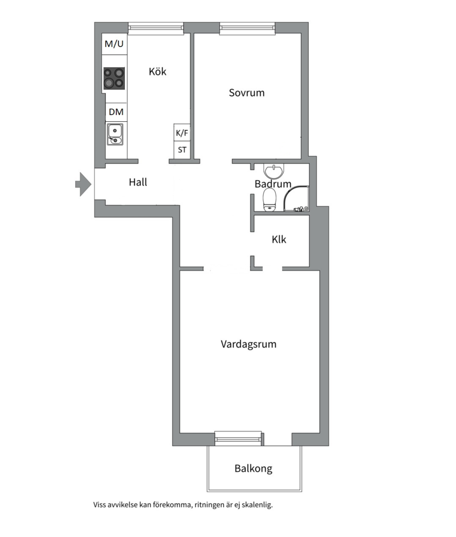 Planlösning från Fålhagsleden 6C, Såld i Fålhagen, Uppsala