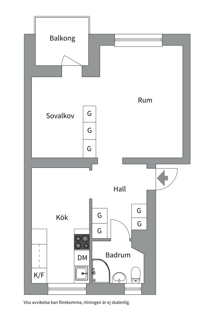 Planlösning från Ugglevägen 17E, Såld i Saltängen, Nacka